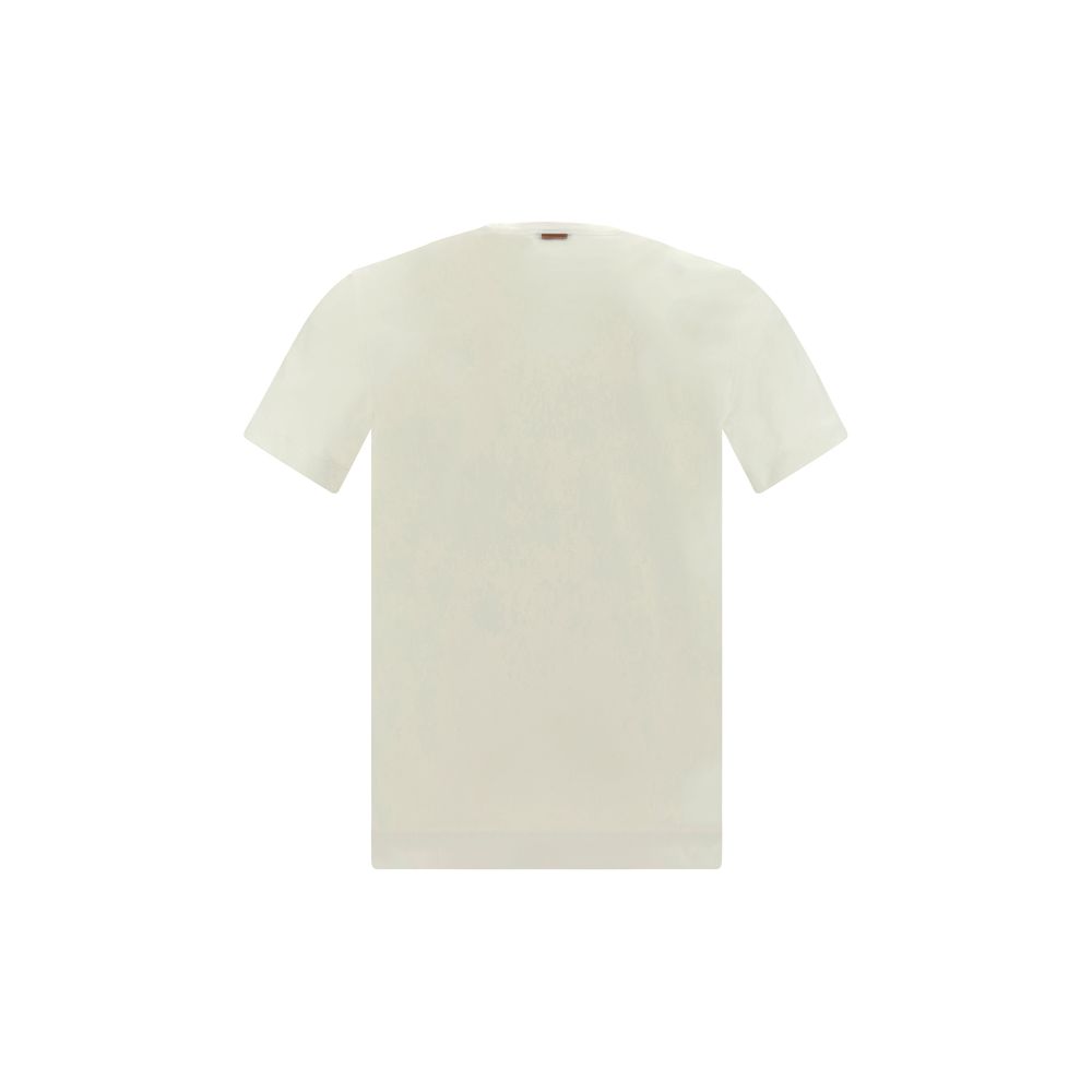 ZEGNA White Cotton T-Shirt Mens T-Shirt