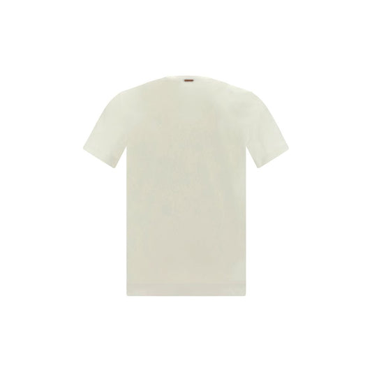 ZEGNA White Cotton T-Shirt Mens T-Shirt