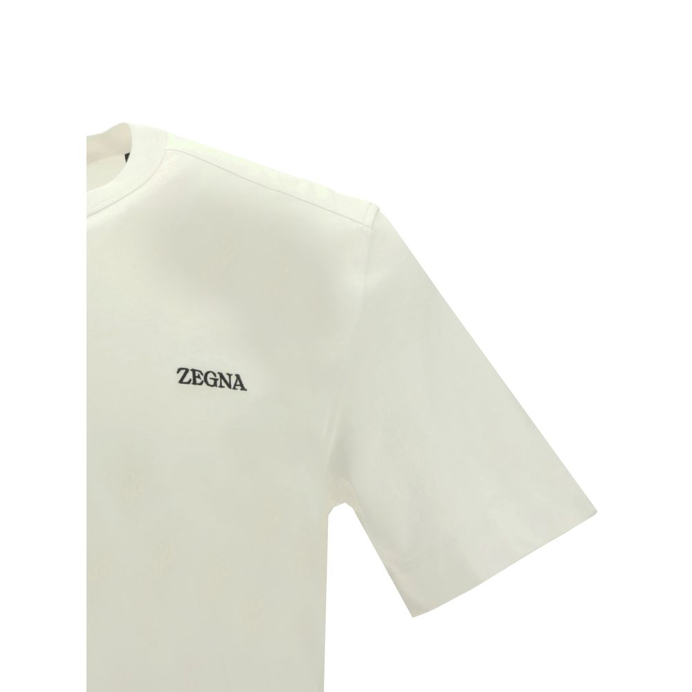 ZEGNA White Cotton T-Shirt Mens T-Shirt