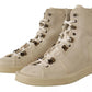 Dolce & Gabbana White Leather Lace Up Mens Boots