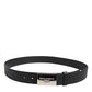 Dolce & Gabbana Black Leather Classic Metal Logo Buckle Belt