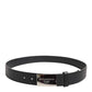 Dolce & Gabbana Black Leather Classic Metal Logo Buckle Belt