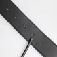 Dolce & Gabbana Black Leather Classic Metal Logo Buckle Belt