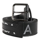 Dolce & Gabbana Black Polyester Leather Metal Buckle Belt