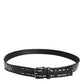 Dolce & Gabbana Black Polyester Leather Metal Buckle Belt