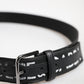 Dolce & Gabbana Black Polyester Leather Metal Buckle Belt
