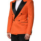 Dolce & Gabbana Orange SICILIA Double Breasted Coat Blazer