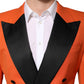 Dolce & Gabbana Orange SICILIA Double Breasted Coat Blazer