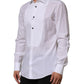 Dolce & Gabbana White Bib Cotton Poplin GOLD Men Formal Shirt