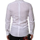 Dolce & Gabbana White Bib Cotton Poplin GOLD Men Formal Shirt
