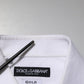 Dolce & Gabbana White Bib Cotton Poplin GOLD Men Formal Shirt