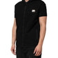 Dolce & Gabbana Black Sleeveless Hooded Logo Plaque Jacket