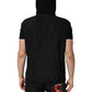 Dolce & Gabbana Black Sleeveless Hooded Logo Plaque Jacket