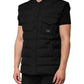 Dolce & Gabbana Black Sleeveless Parka Logo Plaque Jacket