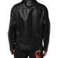 Dolce & Gabbana Black Polyester Button Down Biker Jacket