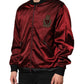 Dolce & Gabbana Maroon Nylon DG Crown Embroidery Jacket