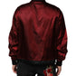 Dolce & Gabbana Maroon Nylon DG Crown Embroidery Jacket