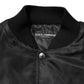 Dolce & Gabbana Black Polyester Logo Plaque Bomber Jacket