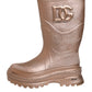 Dolce & Gabbana Metallic Gold Pull On Rain Boots Shoes