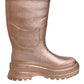Dolce & Gabbana Metallic Gold Pull On Rain Boots Shoes