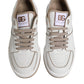 Dolce & Gabbana White Brown Leather Low Top Men Sneakers Shoes