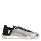 Dolce & Gabbana Black Silver NS1 Men Low Top Sneakers Shoes