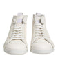 Dolce & Gabbana White Leather Mid Top Sneakers Shoes
