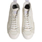 Dolce & Gabbana White Leather Mid Top Sneakers Shoes