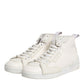 Dolce & Gabbana White Leather Mid Top Sneakers Shoes