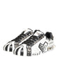 Dolce & Gabbana White Studded Printed Low Top Sneakers Shoes
