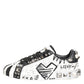 Dolce & Gabbana White Studded Printed Low Top Sneakers Shoes