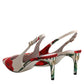 Dolce & Gabbana White Floral Heels Slingback Sandals Shoes
