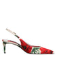 Dolce & Gabbana White Floral Heels Slingback Sandals Shoes