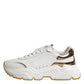 Dolce & Gabbana White Gold Daymaster Low Top Sneakers Shoes