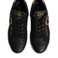 Dolce & Gabbana Black Leather Sacred Heart Sneakers Shoes