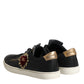 Dolce & Gabbana Black Leather Sacred Heart Sneakers Shoes