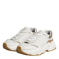 Dolce & Gabbana White Gold Daymaster Low Top Sneakers Shoes