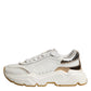 Dolce & Gabbana White Gold Daymaster Low Top Sneakers Shoes