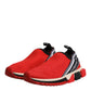 Dolce & Gabbana Red Sorrento Slip On Low Top Sneakers Shoes