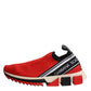 Dolce & Gabbana Red Sorrento Slip On Low Top Sneakers Shoes