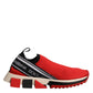 Dolce & Gabbana Red Sorrento Slip On Low Top Sneakers Shoes