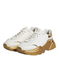 Dolce & Gabbana White Gold Daymaster Low Top Sneakers Shoes