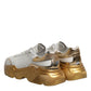 Dolce & Gabbana White Gold Daymaster Low Top Sneakers Shoes
