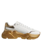 Dolce & Gabbana White Gold Daymaster Low Top Sneakers Shoes