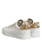 Dolce & Gabbana White Leather Low Top Women Sneakers Shoes