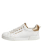 Dolce & Gabbana White Leather Low Top Women Sneakers Shoes