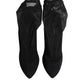 Dolce & Gabbana Black Silk Stretch Mesh Sock Boots Shoes