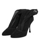 Dolce & Gabbana Black Silk Stretch Mesh Sock Boots Shoes