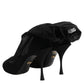 Dolce & Gabbana Black Silk Stretch Mesh Sock Boots Shoes