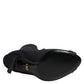 Dolce & Gabbana Black Stiletto Heels Lace Up Boots Shoes